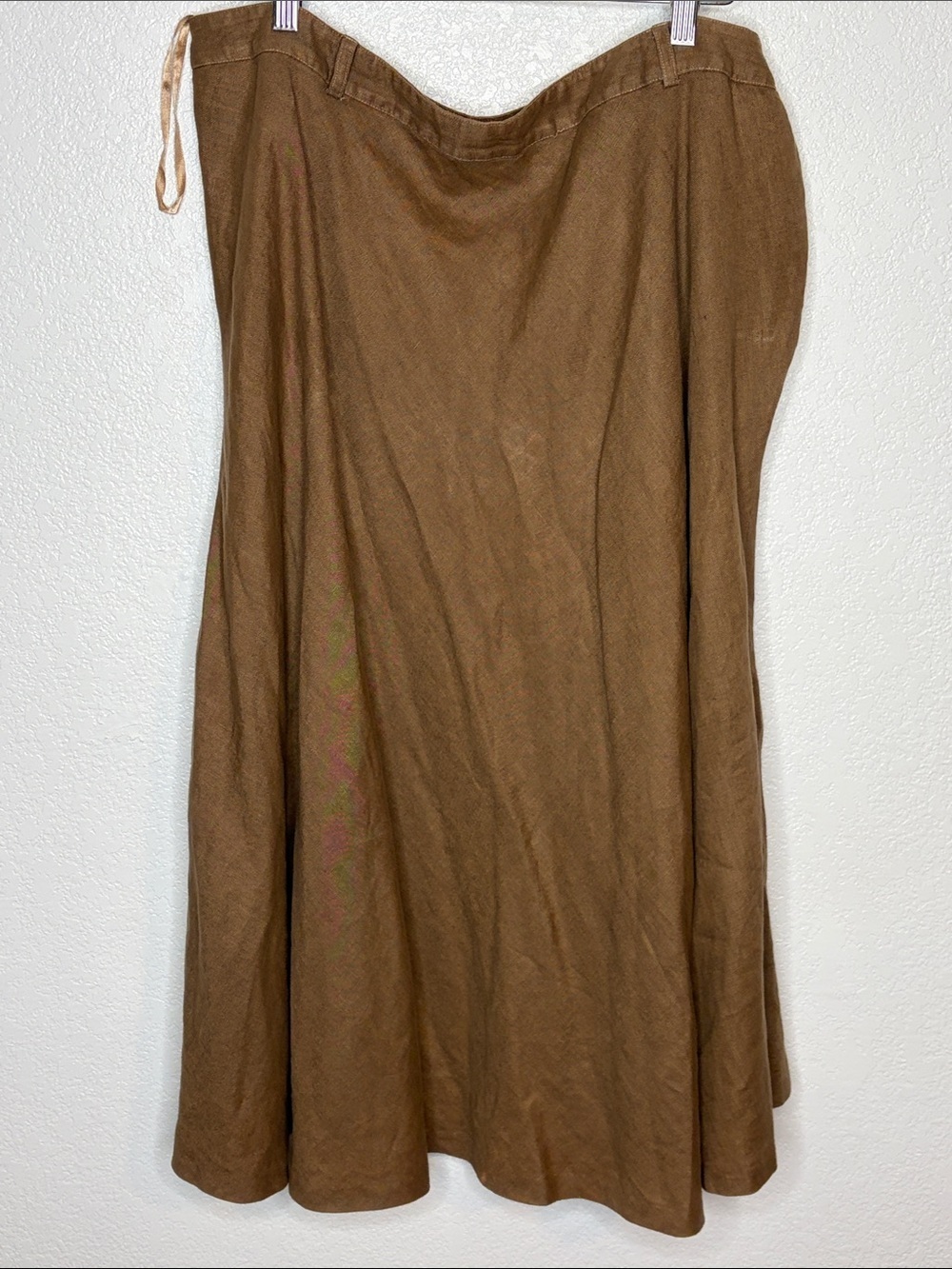 Vintage Lauren Ralph Lauren Brown Midi Linen Skirt Size 20 Timeless Classic